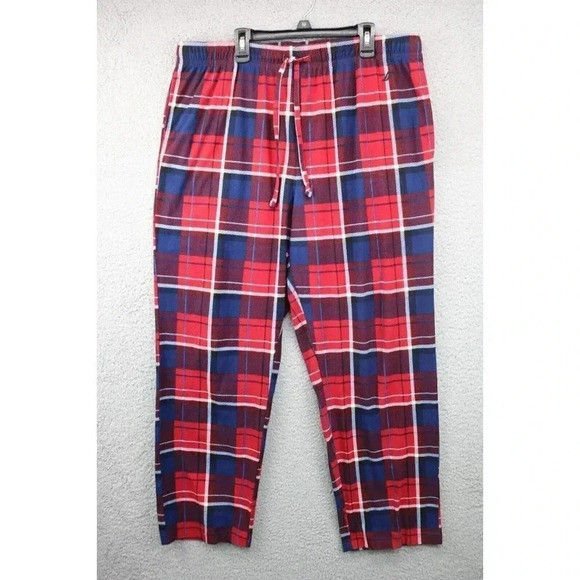 Nautica Flannel Men's Lounge/Pajama Pants-Large-Pockets-Drawstring - Picture 1 of 8